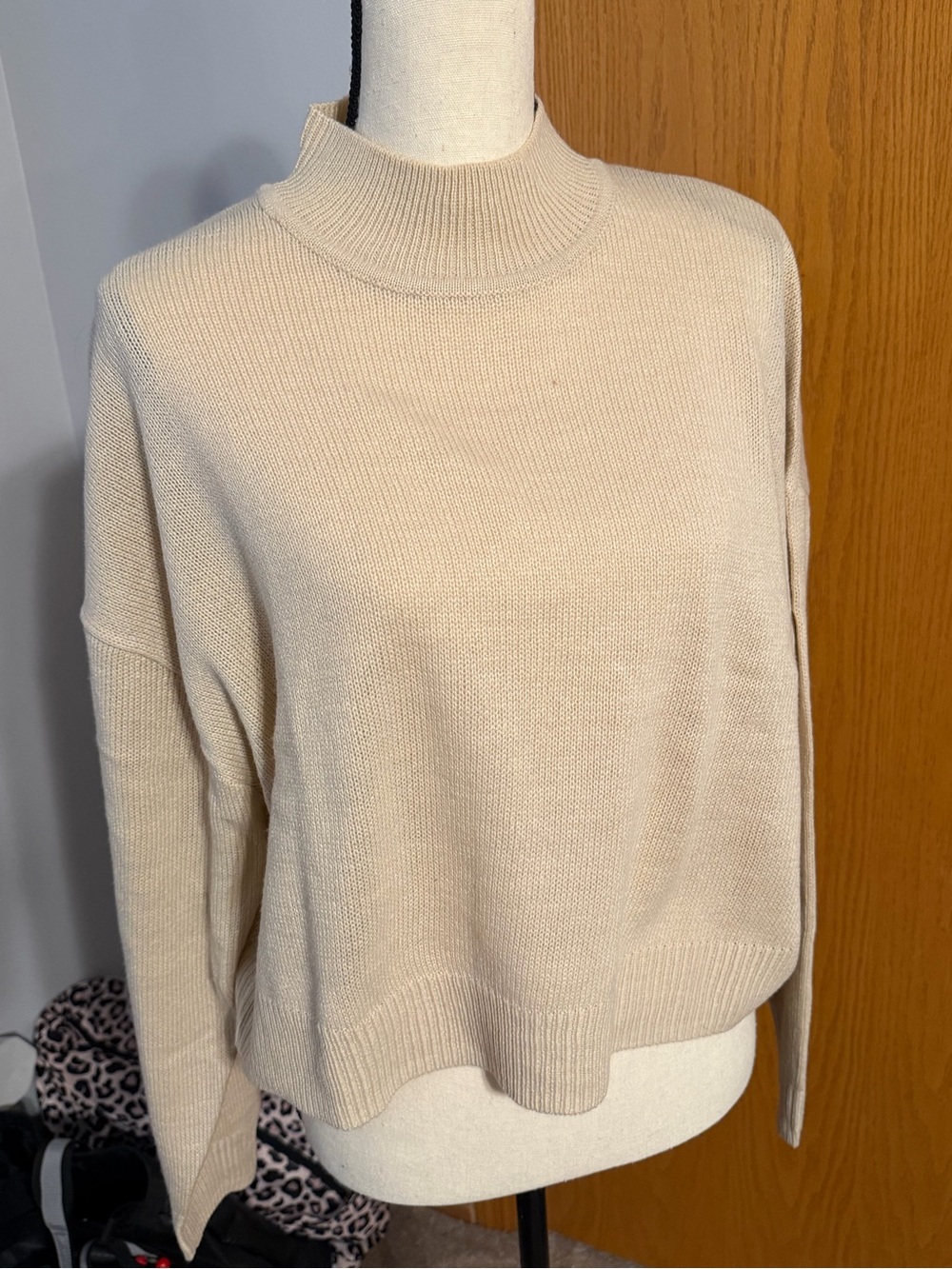 H&M Beige Mock Neck Women's Sweater